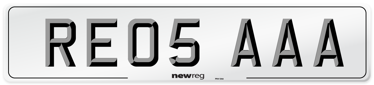 RE05 AAA Number Plate from New Reg